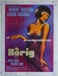e092 CARELESS linen German movie poster '61 Franciosa, Cardinale