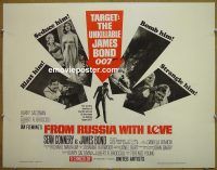 e002 FROM RUSSIA WITH LOVE half-sheet movie poster '64 Connery as Bond