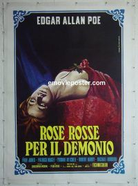 e042 DEMONS OF THE MIND linen Italian one-panel movie poster '72 Hammer horror!