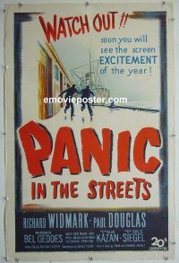 e072 PANIC IN THE STREETS one-sheet movie poster '50 Elia Kazan