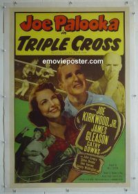 e188 TRIPLE CROSS linen one-sheet movie poster '51 Joe Palooka, boxing!