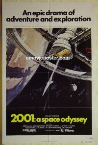 f267 2001 A SPACE ODYSSEY one-sheet movie poster R80 Stanley Kubrick