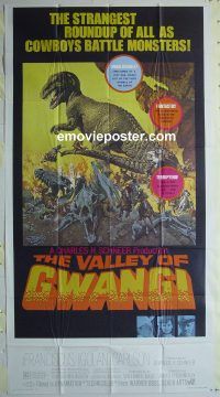 f008 VALLEY OF GWANGI three-sheet movie poster '69 Ray Harryhausen