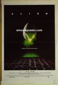 f273 ALIEN one-sheet movie poster '79 Sigourney Weaver, sci-fi classic!