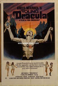 f282 ANDY WARHOL'S DRACULA one-sheet movie poster R76 rare style!