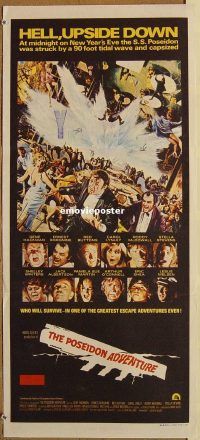 f051 POSEIDON ADVENTURE Australian daybill movie poster '72 Gene Hackman