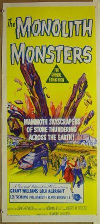 f049 MONOLITH MONSTERS Australian daybill movie poster '57 sci-fi!