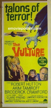 f061 VULTURE Australian daybill movie poster '66 Robert Hutton, Tamiroff