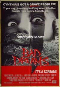 f295 BAD DREAMS one-sheet movie poster '88 Jennifer Rubin, Abbott