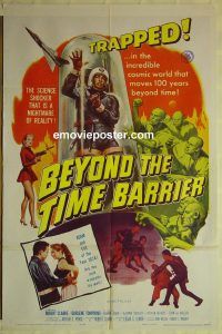 f308 BEYOND THE TIME BARRIER one-sheet movie poster '59 Edgar Ulmer