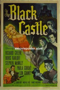 f310 BLACK CASTLE one-sheet movie poster '52 Boris Karloff, Lon Chaney Jr