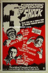 f397 DR JEKYL &MRHYDE/MASK OF FU MANCHU/MARK OF VAMPIRE one-sheet movie poster '72