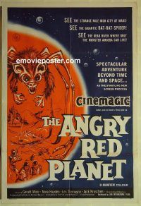 f286 ANGRY RED PLANET English one-sheet movie poster '60 Mohr, sci-fi!