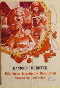 f489 HANDS OF THE RIPPER English one-sheet movie poster '72 Hammer horror!