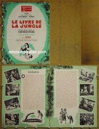 g460 JUNGLE BOOK French vintage movie pressbook '42 Sabu, Zoltan Korda