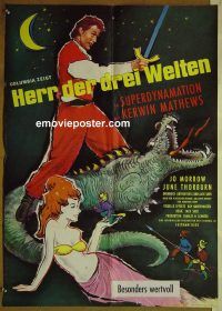 f063 3 WORLDS OF GULLIVER German movie poster'60 Ray Harryhausen