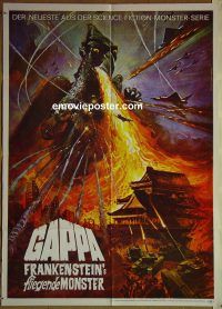 f071 GAPPA German movie poster'67 fire breathing rubbery monster!