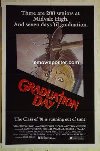 f482 GRADUATION DAY one-sheet movie poster '81 teen high school horror!