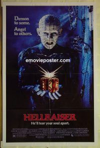 f500 HELLRAISER one-sheet movie poster '87 Clive Barker, Pinhead!