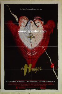 f520 HUNGER one-sheet movie poster '83 Catherine Deneuve, David Bowie
