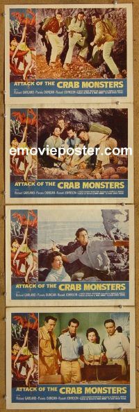 f158 ATTACK OF THE CRAB MONSTERS 4 movie lobby cards '57 Corman