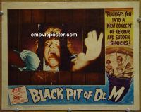 f195 BLACK PIT OF DR M movie lobby card #6 '59 homicidal!