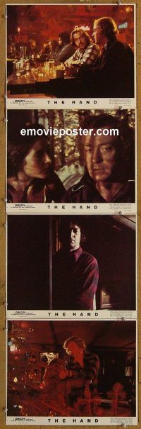 f165 HAND 4 movie lobby cards '81 Oliver Stone, Michael Caine