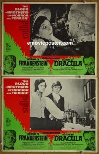 f179 HORROR OF FRANKENSTEIN/SCARS OF DRACULA 2 movie lobby cards '71