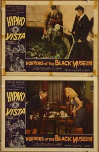 f180 HORRORS OF THE BLACK MUSEUM 2 movie lobby cards '59 AIP