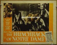 f223 HUNCHBACK OF NOTRE DAME movie lobby card #5 R52 Charles Laughton