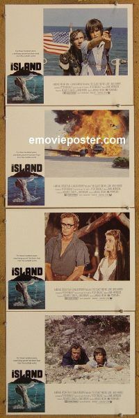 f167 ISLAND 4 movie lobby cards '80 Peter Benchley, Michael Caine