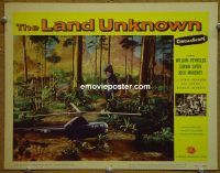 f230 LAND UNKNOWN movie lobby card #6 '57 dinosaurs, great image!