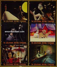 f151 NIGHTMARE BEFORE CHRISTMAS 6 'orange' movie lobby cards '93 Burton