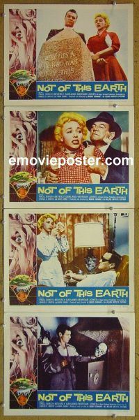 f171 NOT OF THIS EARTH 4 movie lobby cards '57 Roger Corman