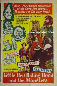 f574 LITTLE RED RIDING HOOD & THE MONSTERS one-sheet movie poster '64 wild!