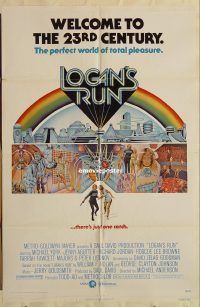 f575 LOGAN'S RUN one-sheet movie poster '76 Michael York, Jenny Agutter