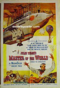 f592 MASTER OF THE WORLD one-sheet movie poster '61 Vincent Price