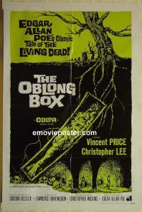 f630 OBLONG BOX one-sheet movie poster '69 Vincent Price, Christopher Lee