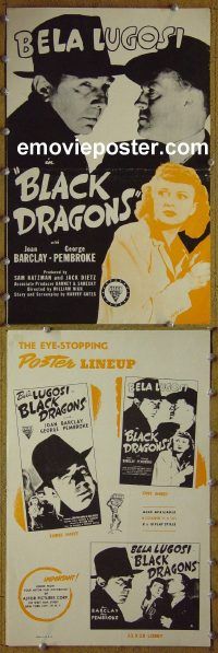 g091 BLACK DRAGONS vintage movie pressbook R49 Bela Lugosi