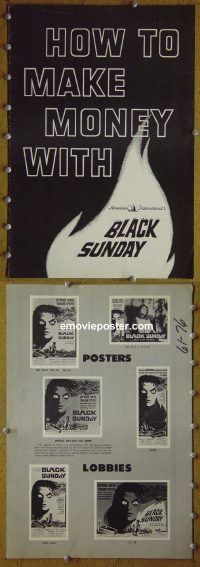 g099 BLACK SUNDAY signed vintage movie pressbook '61 Barbara Steele