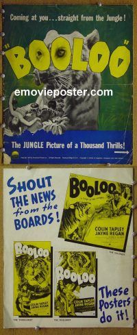 g112 BOOLOO vintage movie pressbook '38 great jungle image!
