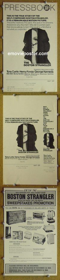 g115 BOSTON STRANGLER 'b&w' style vintage movie pressbook '68 Curtis, Fonda