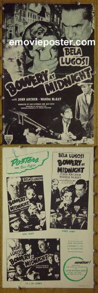 g117 BOWERY AT MIDNIGHT vintage movie pressbook R49 Bela Lugosi
