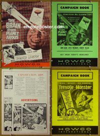 g119 BRAIN FROM PLANET AROUS/TEENAGE MONSTER vintage movie pressbook '57