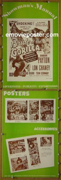 g125 BRIDE OF THE GORILLA vintage movie pressbook '51 Barbara Payton