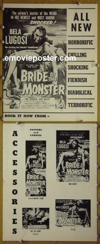 g126 BRIDE OF THE MONSTER vintage movie pressbook '56 Ed Wood, Bela Lugosi