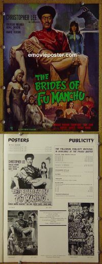 g129 BRIDES OF FU MANCHU English vintage movie pressbook '66 Christopher Lee