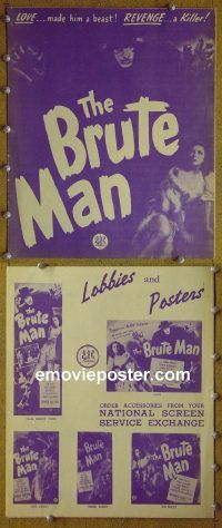 g132 BRUTE MAN vintage movie pressbook '46 purple style!