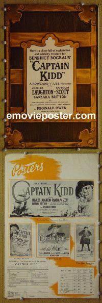 g148 CAPTAIN KIDD vintage movie pressbook '45 Charles Laughton, Scott