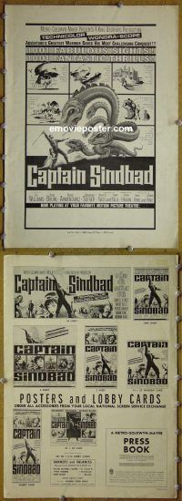 g150 CAPTAIN SINDBAD vintage movie pressbook '63 Guy Williams